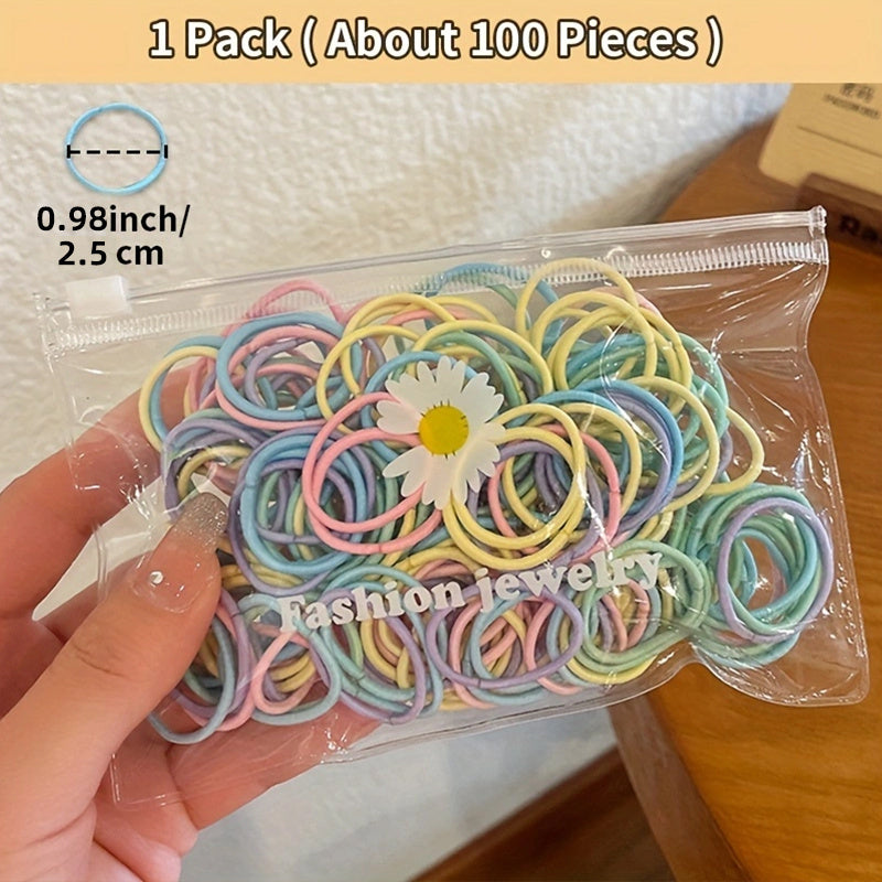 100pcs Colorful Hair Ropes for Women and Girls