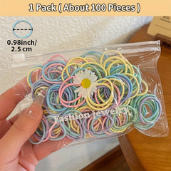 100pcs Colorful Hair Ropes for Women and Girls