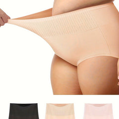 3 Pack Plus Size Panties Set High Waisted Tummy Control 3pcs Set