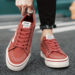 Men's Lace up Canvas Sneakers Skate Shoes Good Grip