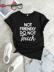 Letter Graphic Sports Round Neck T-shirt Women's Activewear