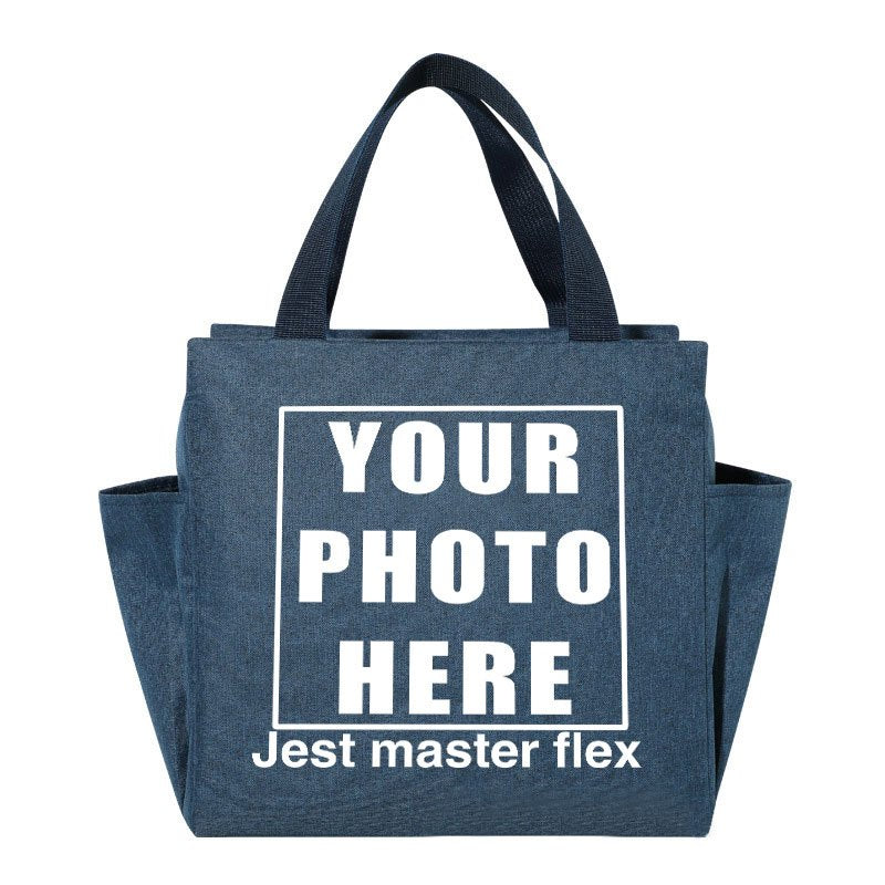 Photo Pattern Insulated Lunch Bag Thick Cooler Box Canvas Tote Food Storage Bag