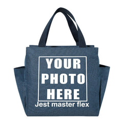 Photo Pattern Insulated Lunch Bag Thick Cooler Box Canvas Tote Food Storage Bag