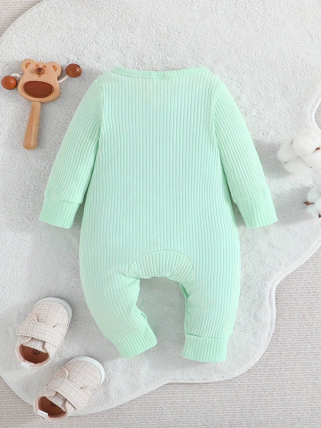 Newborn Baby Ribbed Romper Infant Cotton Long Sleeve Bodysuit