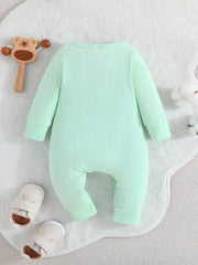 Newborn Baby Ribbed Romper Infant Cotton Long Sleeve Bodysuit