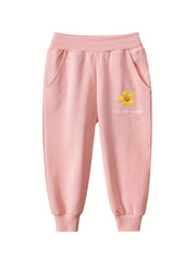 Girls' Flower Graphic Sweatpants Jogger Pants with Pockets