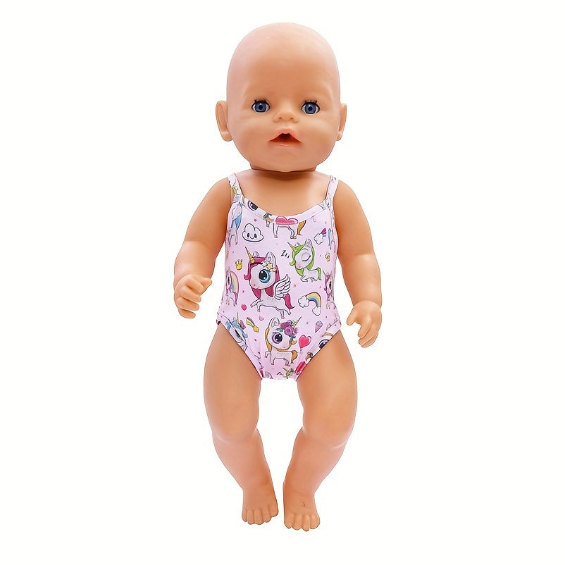 Unicorn Bikini Doll Outfit with Belly Band for 18 Inch Dolls