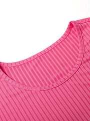 Ribbed Short Sleeve Dress Set