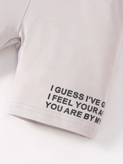 Cute Letter Print T Shirt & Comfy Shorts Set for Girls