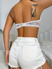 Contrast Lace Push Up Bra Detached Straps