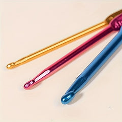 3pcs Aluminum Crochet Hook Set 5mm Yarn Weaving Craft DIY Tool