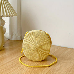 Kids' Straw Woven Crossbody Bag - Casual Shoulder Bag