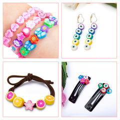 1140 Pcs Polymer Clay Bead Kit Flower Beads Mixed Fruit Spacer Beads Charms