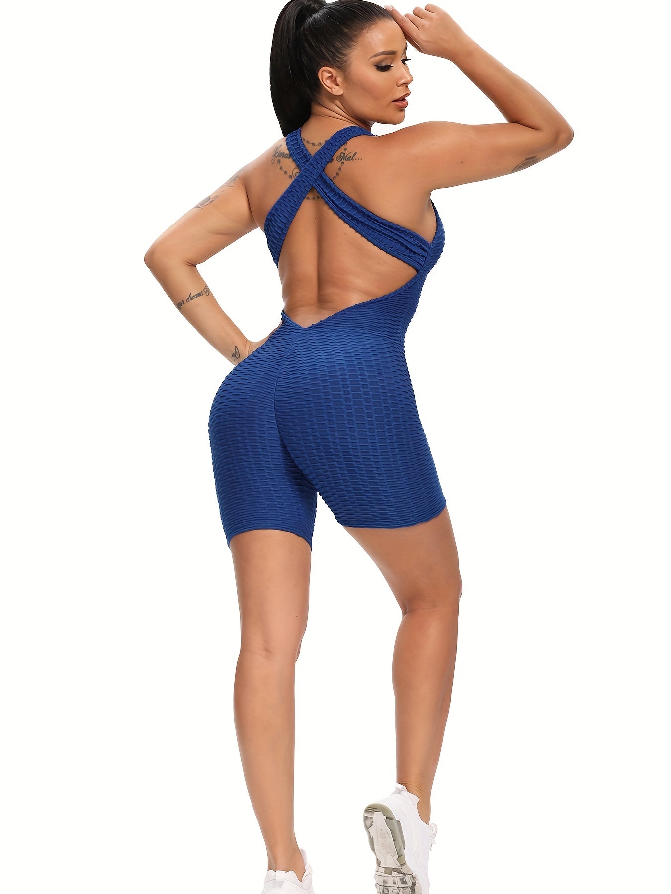 Criss Cross Backless Sleeveless Romper