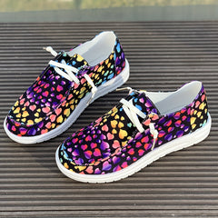 Colorful Heart Pattern Women's Style Skate Shoes