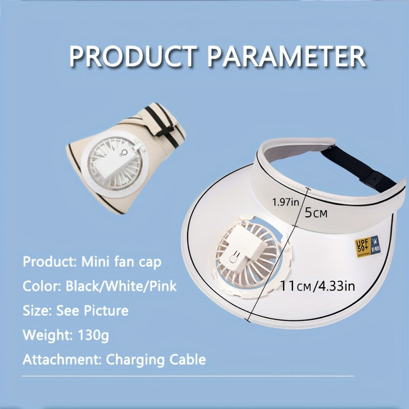 Summer Cap With Cooling Fan 3 Gears Of Speed Adjustable Fan