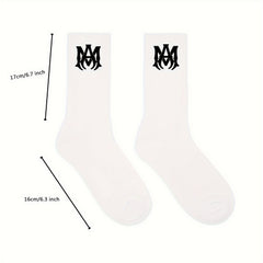 2 Pairs Cotton Crew Socks for Men Women