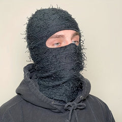 Y2K Tassel Balaclava Solid Hip Hop Ski Mask Warm Knit Hat Unisex Beanie