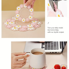 Rubber Placemat Flower Plate Mat Non-slip Coaster Table Mat