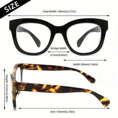 3 Pairs Reading Glasses Anti Light Reader Spring Hinge Retro + 3 Felt Pack