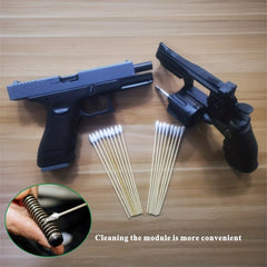 Gun Cleaning Kit with Bamboo Handle, 200 Tips, 200 Round Patches