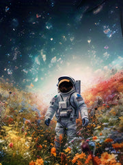 Astronaut & Flowers Ocean Pattern Hoodie for Kids