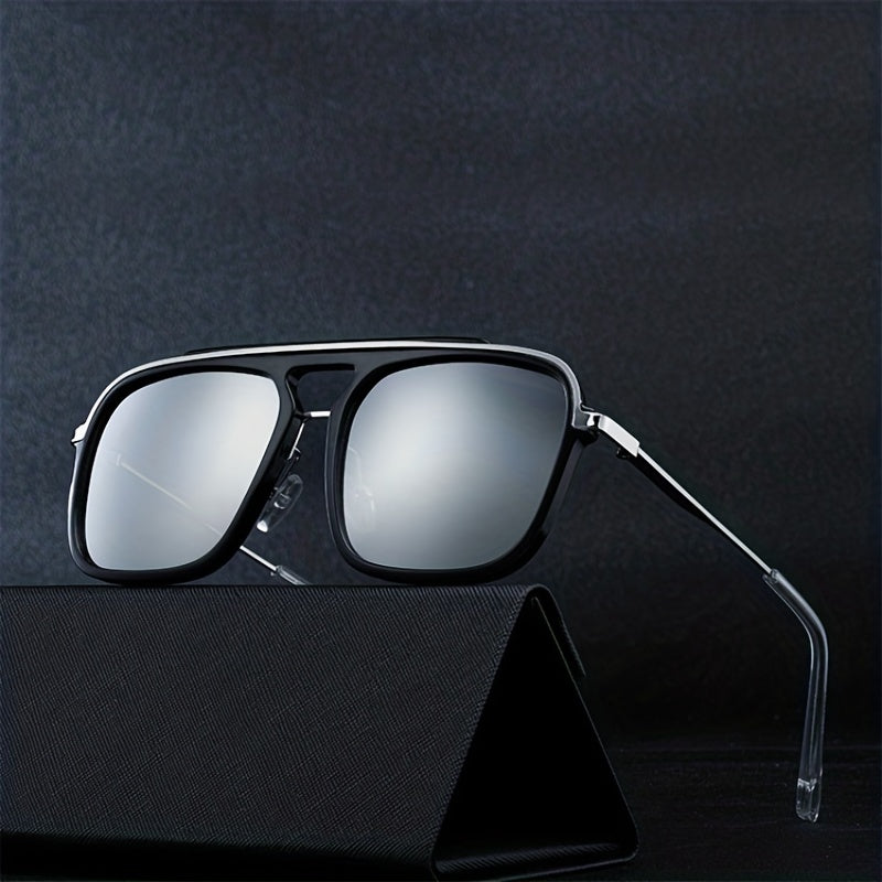 Men's Square Frame Vintage Toad Sunglasses Casual Sun Glasses