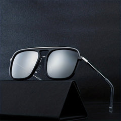 Men's Square Frame Vintage Toad Sunglasses Casual Sun Glasses