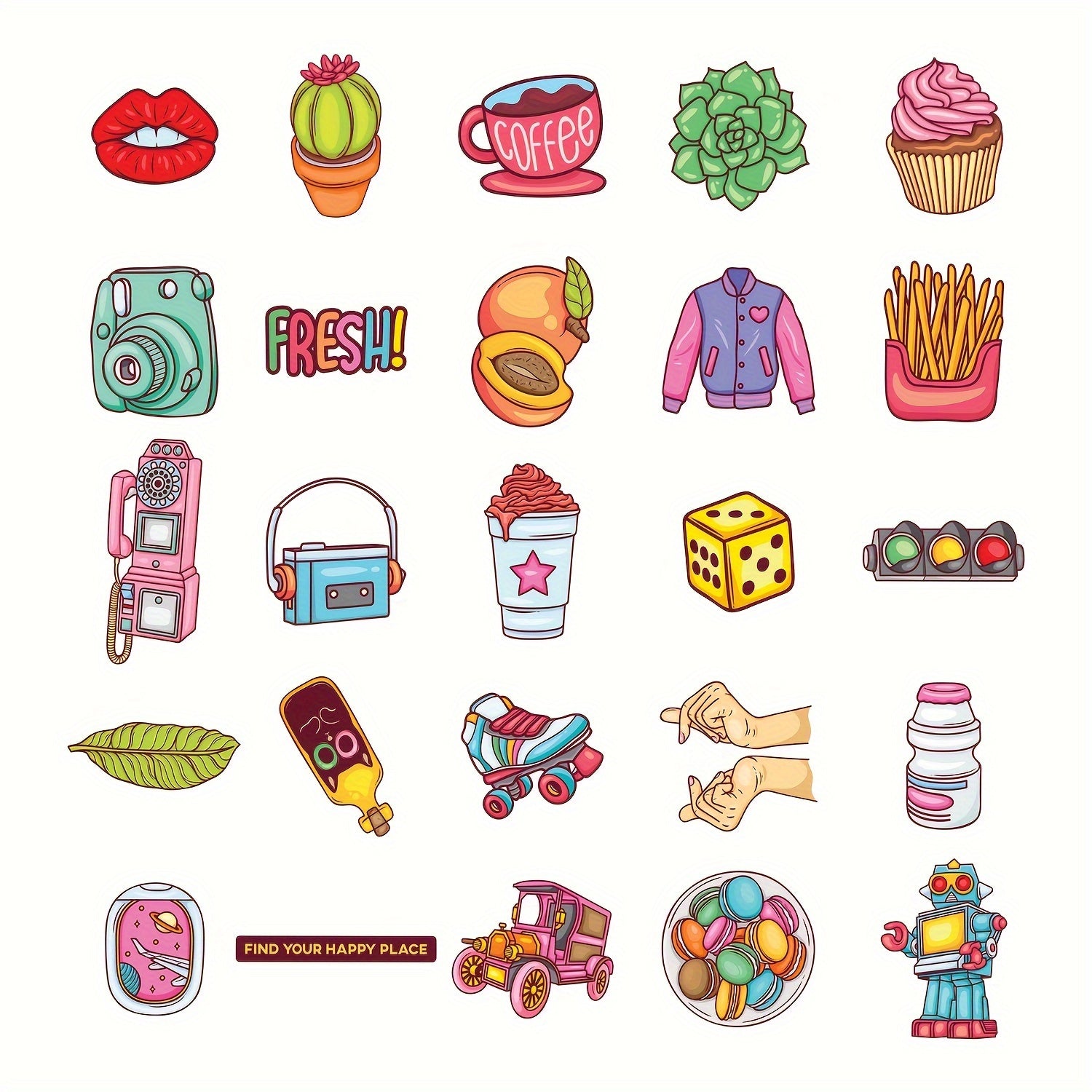 50pcs Water Bottle Stickers Waterproof Laptop Skateboard Computer Stickers