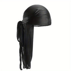 Men's Silky Turban Head Wrap Hat Wig Satin Extra Long Tail