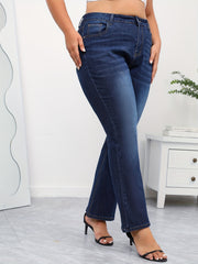 High Rise Button Fly Flared Leg Jeans