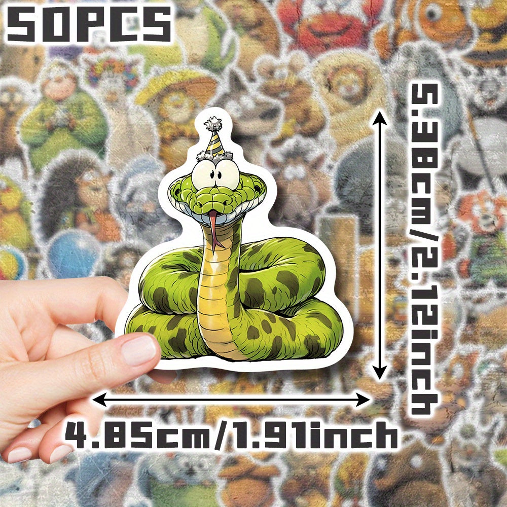Set of 50 Adorable Character Themed Stickers for Holiday Decor & Parties
