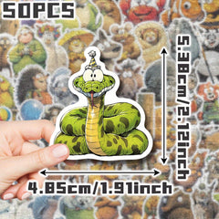 Set of 50 Adorable Character Themed Stickers for Holiday Decor & Parties