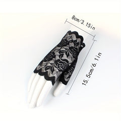 Lace Gloves Sunscreen Hollow Fingerless Outdoor Driving Sports Women