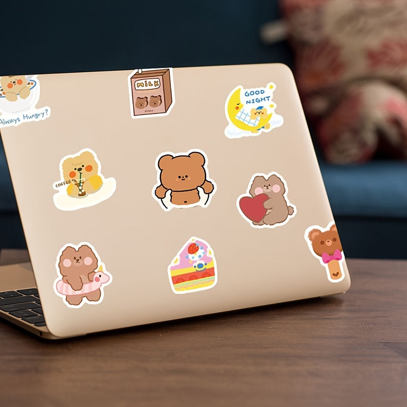 50pcs Bear Series Graffiti Stickers for Phones Laptops Scrap - Fun Animal Decals