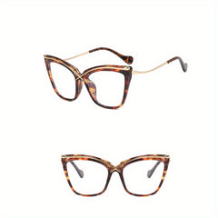 Oversized Clear Lens Glasses For Women Men Cat Eye Eyeglasses