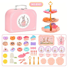 Rabbit Princess Tea Party Dress for Girls 42pcs Set Includes Tea Party Dessert