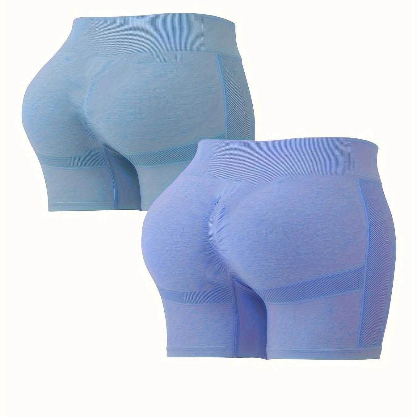 2pcs High Waist Yoga Shorts Slim Fit Butt Lifting Seamless Sports Shorts