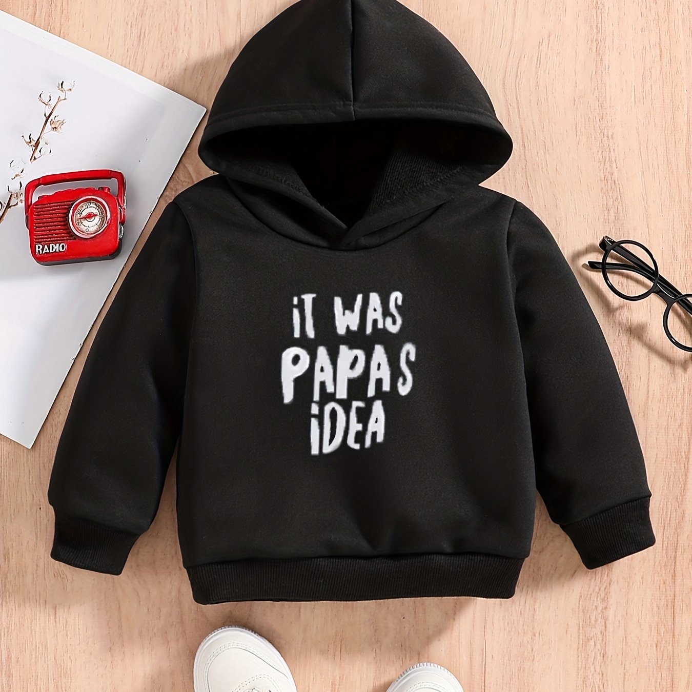 IT WAS PAPAS IDEA Baby Hooded Sweatshirt