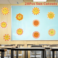 20 PCS Sun Cutouts Bulletin Board Decoration DIY Art Crafts School Theme Party