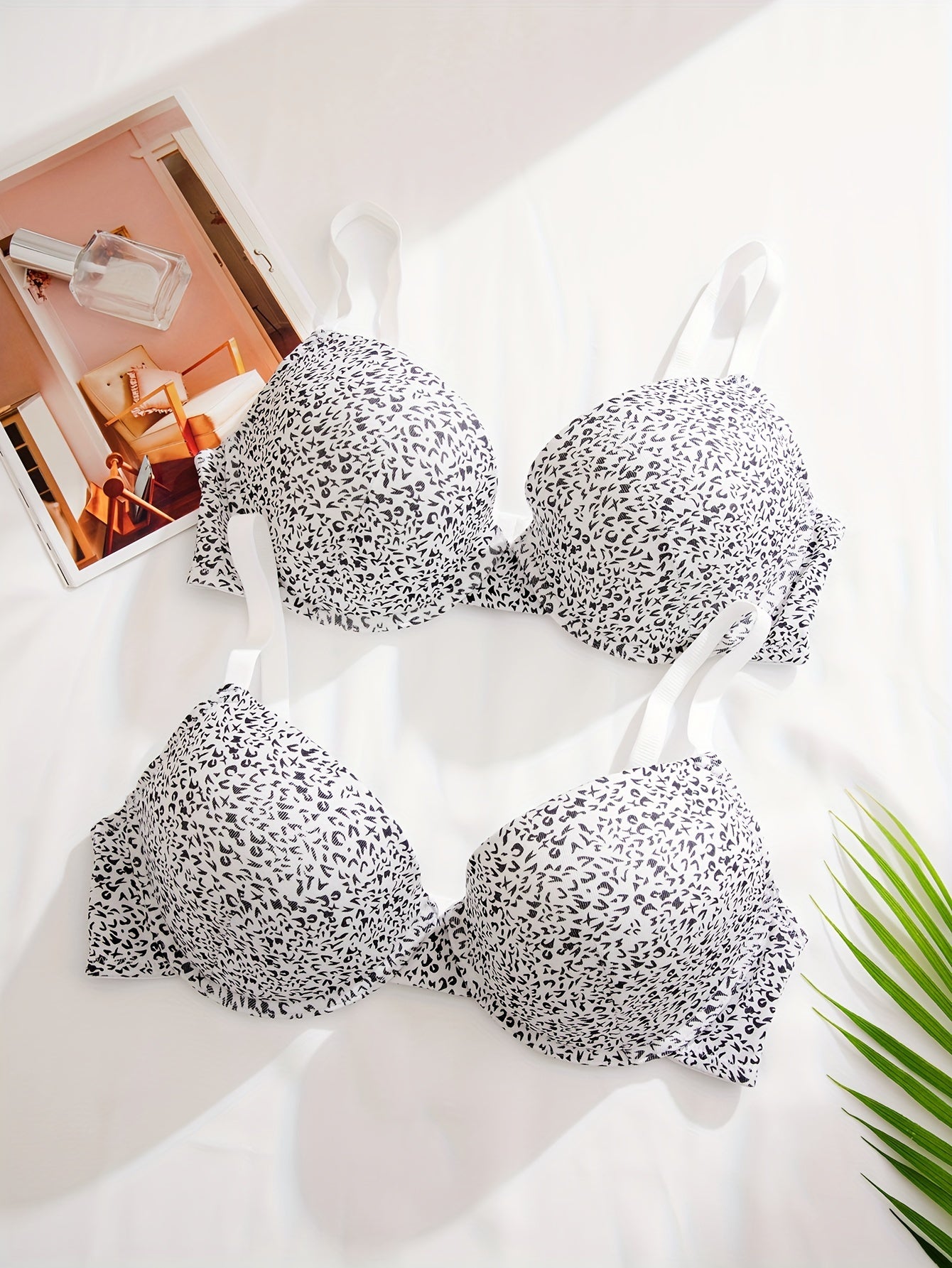 2 Pack Women's Plus Full Cover Underwire Everyday Bras Set