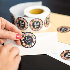 500pcs Floral Thank You Seal Sticker Gift Envelope Decoration Self Adhesive