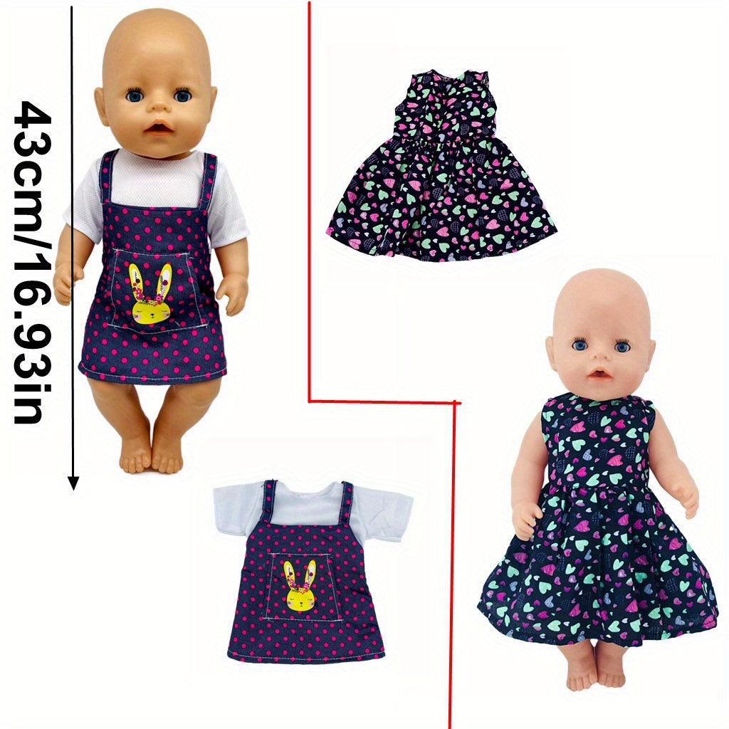 10 Sets of 14-16 Inch Baby Doll Clothes Dresses Headbands Accessories