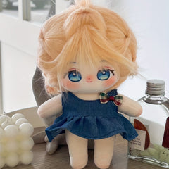 Golden-Haired Plush Doll with Removable Clothes