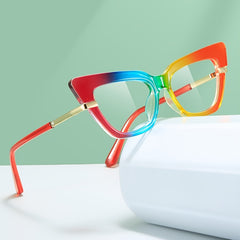 Cat Eye Light Blocking Glasses For Women - Anti Eyestrain Clear Glasses