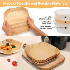 50pcs Disposable Air Fryer Liners Square And Rectangle Paper Air Fryer Liner