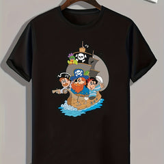 Cartoon Print Men's Graphic T-shirt Casual Comfy Tees For Summer