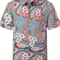 Paisley Pattern Hawaiian Shirt Men's Casual Allover Print