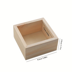 1pc Small Flat Wooden Box DIY Process Storage Box Collectibles