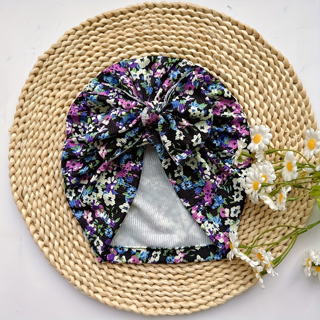 Baby Spring Summer Thin Headband Soft And Comfortable Bow Print Hat